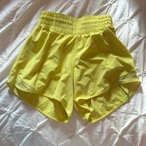 Lululemon Neon Yellow Hotty Hot Shorts
